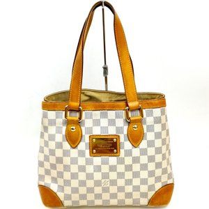 Louis Vuitton Hampstead PM White Damier Azur Tote Bag